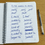 List of filter words to avoid including really, very, just, that, I think, I feel, suddenly, believe, seems, sort of, kind of, literally, actually, decided to, began to, looked, with most crossed out.